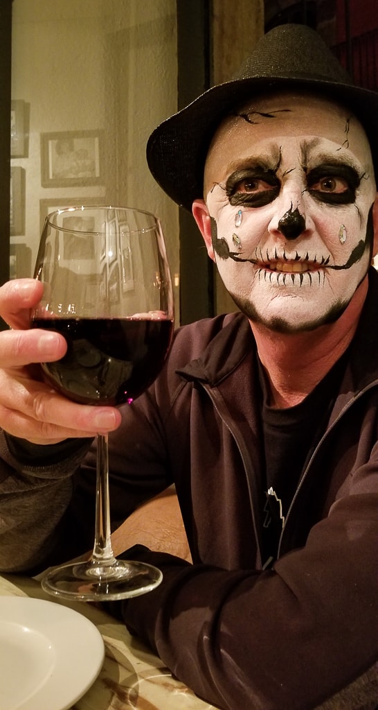 Matt face painted for day of the dead