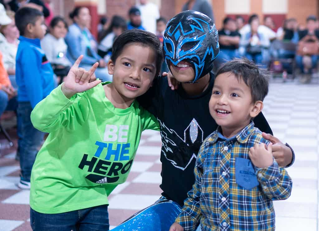 Getting your picture taken with a Luche Libre wrestler