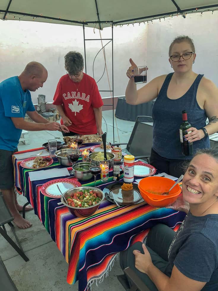 Christmas Dinner outside in Mazatlan