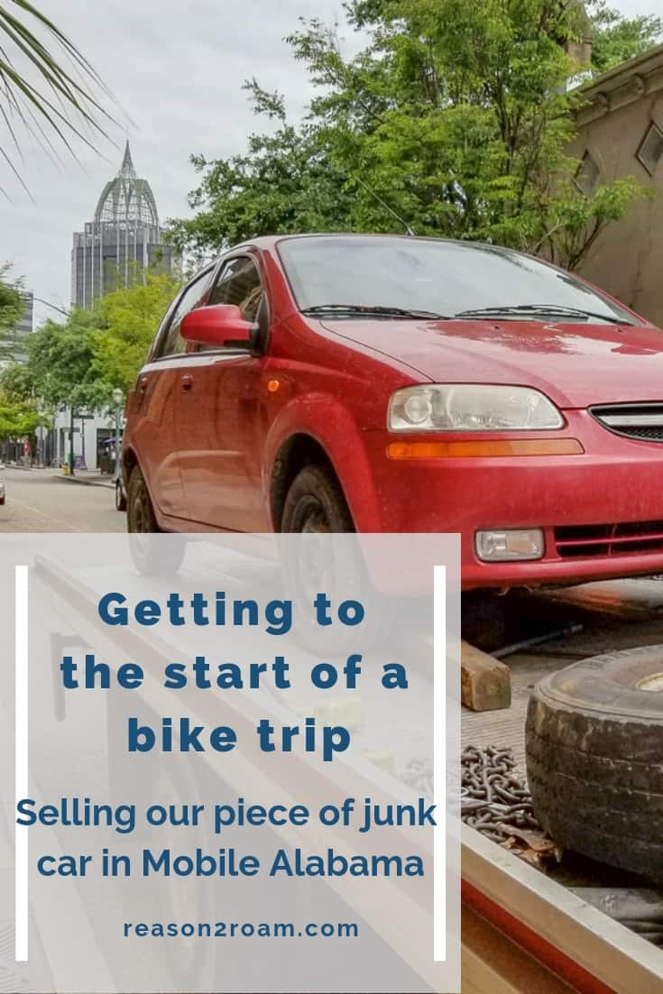 The logistics of getting two bikes and gear from western Canada to Mobile Alabama are not easy. Click to learn more about how we solved this problem with a piece of junk car.