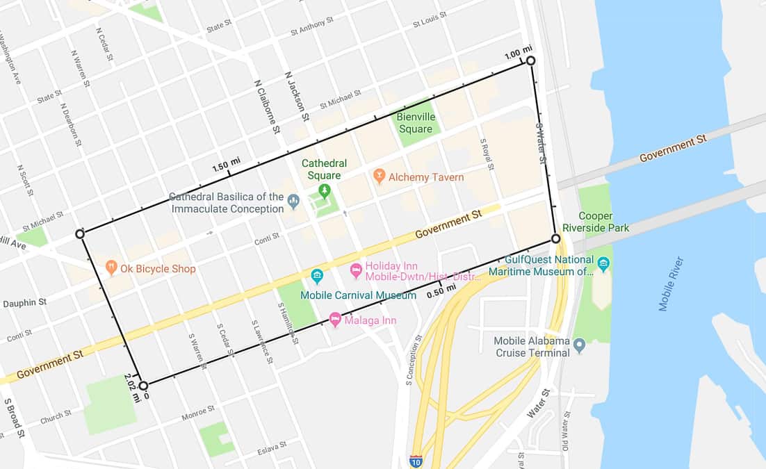 Map of Downtown Mobile