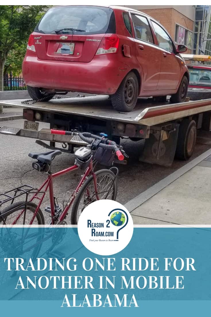 The logistics of getting two bikes and gear from western Canada to Mobile Alabama are not easy. Click to learn more about how we solved this problem with a piece of junk car.