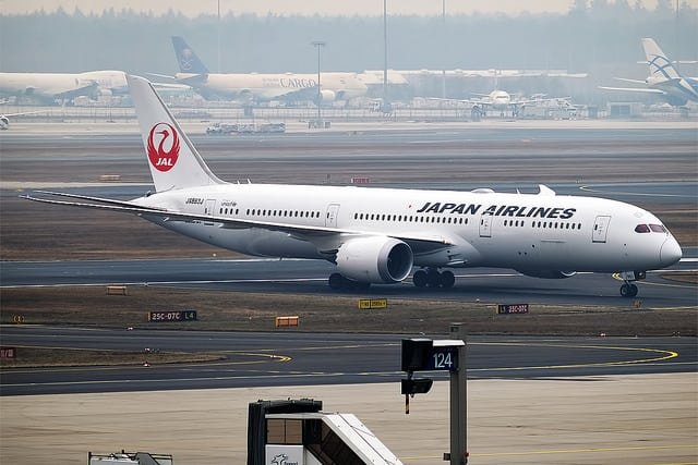 Japan Airlines plane on the runway