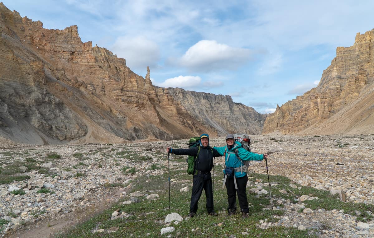 Matt and Heather Hiking in Dodo Canyon on the Canol Heritage Trail