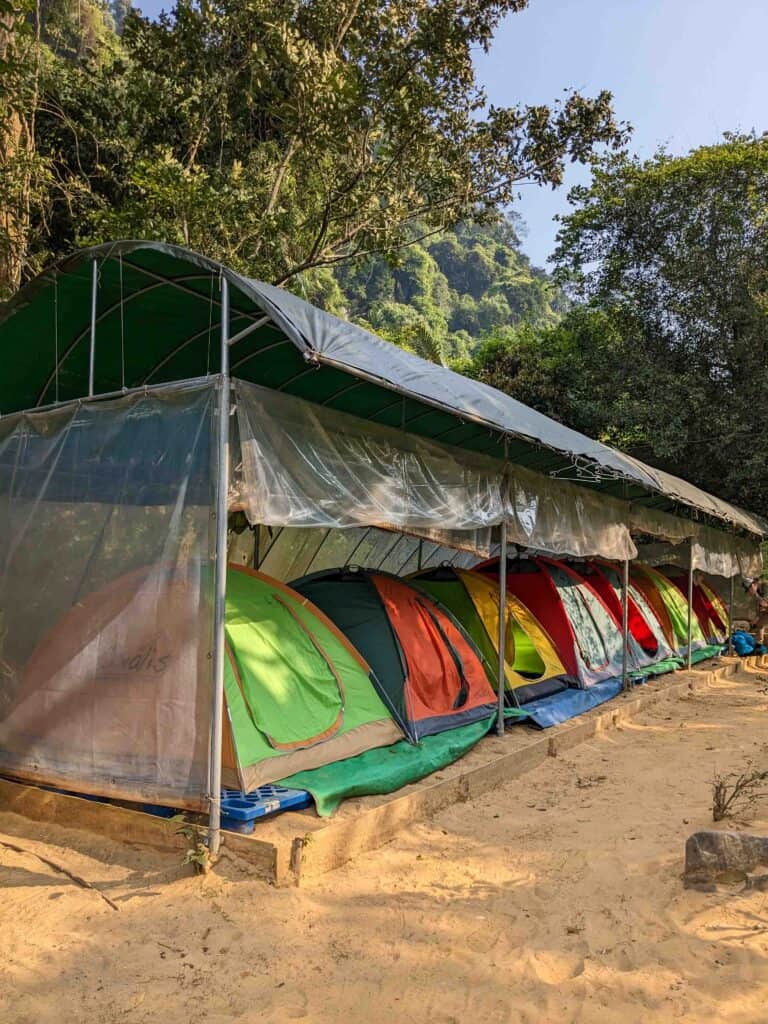 A line of tents